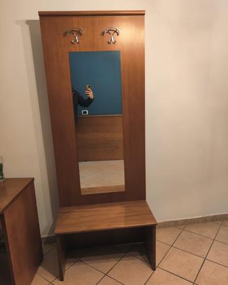 Appendi abiti con specchio e ripiano 