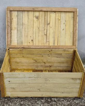 Baule cassapanca artigianale legno massello grezzo