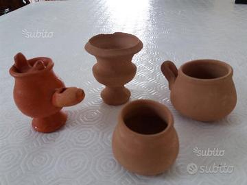 1 fischietto ad acqua e 3 vasetti caltagirone