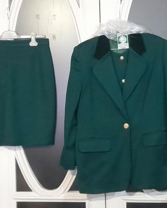 Tailleur con gonna verde vintage anni 80 taglia 46