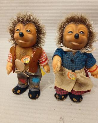 Coppia Steiff Mecki e Micki vintage con etichetta