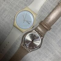 Coppia di swatch new gent bianco e glitter