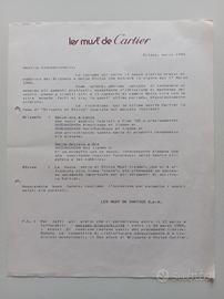 Documentazione d'archivio direzionale Cartier 1984