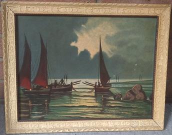 R. VACCARI-MARINA OLIO SU CARTONE TELATO - XX SEC