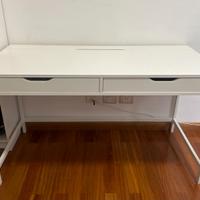 Scrivania laccata bianca 2 cassetti