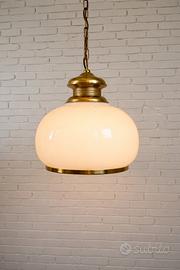 Lampadario circolare di modernariato anni ’70