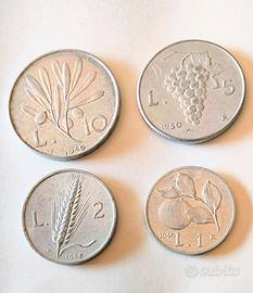 *Serie 10 5 2 1 lira primo tipo 1948 1949 1950 n2*