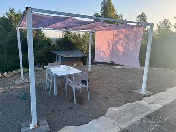 Pergola 3,5 x 3,5 metri con telo