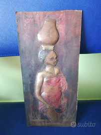 Quadro in rame sfalzato donna Africana