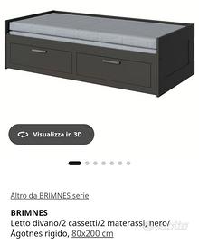 Letto singolo/matrimoniale Ikea nero