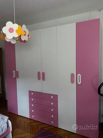 Camera da letto completa rosa e bianca usata