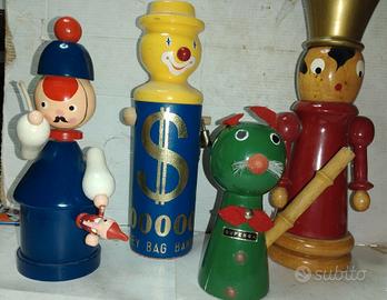 Balocchi in legno vintage anche a salvadanaio