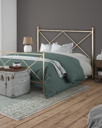 ALBA Letto in Ferro battuto Avorio , Grafite