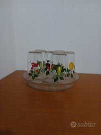 servizio 6 bicchieri e vassoio