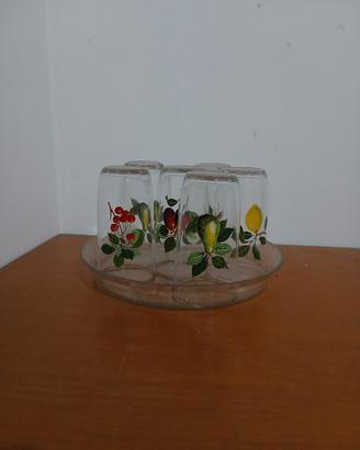 servizio 6 bicchieri e vassoio