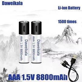 2 batterie stilo A.A ricaric. 1,5V Litio 9800mah