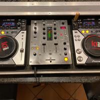 CDJ-400 x2 + MIXER DJM-400 + flight case Pioneer