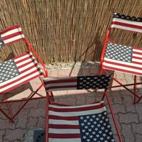 sedie rosse  bandiera americana 