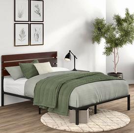 Letto bambù con rete e materasso come nuovi