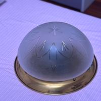 Plafoniera Vintage Anni 60/’70 vetro e ottone 45cm