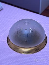 Plafoniera Vintage Anni 60/’70 vetro e ottone 45cm