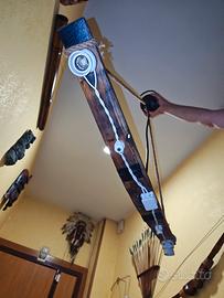 lampadario artigianale legno e porcellana 