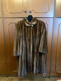 Cappotto lungo in pelliccia vera di visone