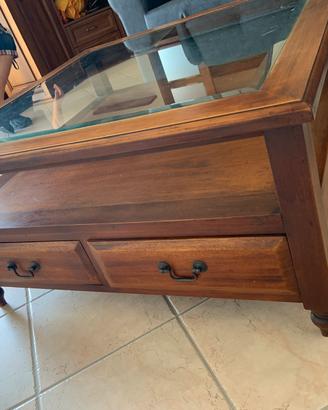 TAVOLINO IN VETRO-LEGNO
