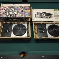 XBOX 360, due Controller kit Piatto DJ HERO 1 e 2.