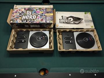 XBOX 360, due Controller kit Piatto DJ HERO 1 e 2.