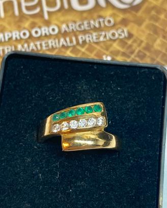 Anello oro giallo con zirconi
