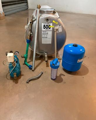 Cisterna acciaio 500 L con motore