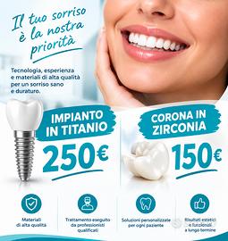 IMPIANTI DENTALI DA 250€ IN ALBANIA