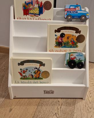 Libreria Montessori bianca x bambini da 1 a 5 anni