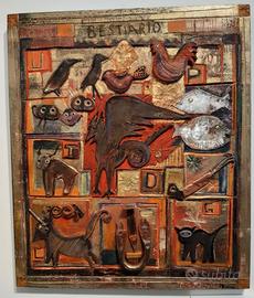 QUADRO " BESTIARIO "  OPERA MODERNA  SU TAVOLA