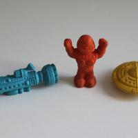 LOTTO 3 GOMMA X CANCELLARE ERASER VINTAGE Robot UF