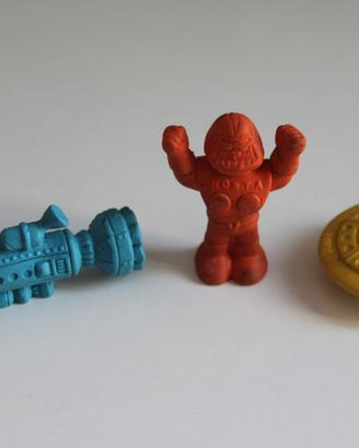 LOTTO 3 GOMMA X CANCELLARE ERASER VINTAGE Robot UF