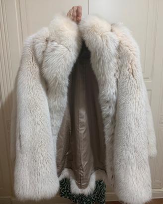 Pelliccia in vera Volpe bianca vintage anni 80