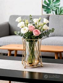 Vaso Geometrico Oro e Vetro