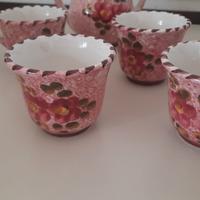 zuccheriera e tazzine in ceramica vintage