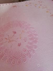 Copriletto matrimoniale ciniglia rosa 