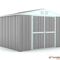 Box capanno giardino Acciaio 327x269 grigio chiaro