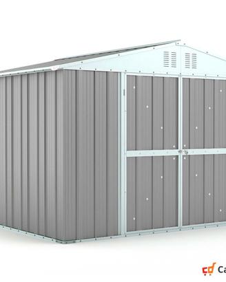 Box capanno giardino Acciaio 327x269 grigio chiaro