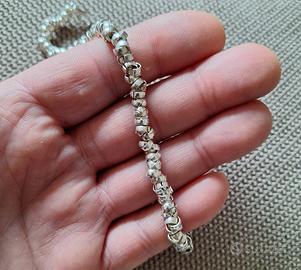 Bracciale a Cordina Placcato Argento - 19 cm.