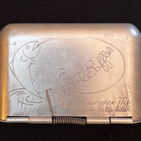 Porta esche vintage “Bait Buffer” USA anni '40-'50