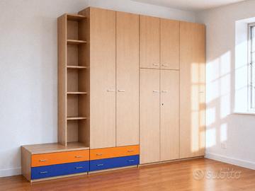 Armadio componibile 320x260 cm | Effetto rovere