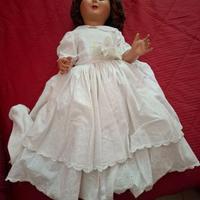 bambola anni 50 alta 60cm con occhi mobili capelli
