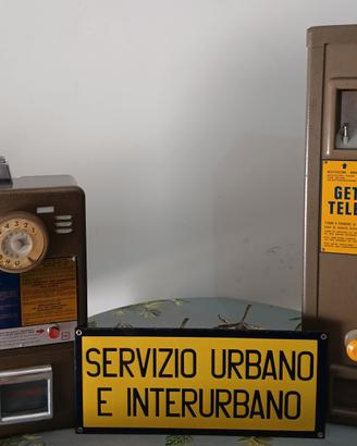 Telefono a gettoni gettoniera insegna SIP vintage