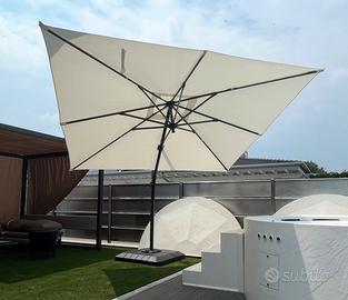 Ombrellone decentrato reclinabile e girevole