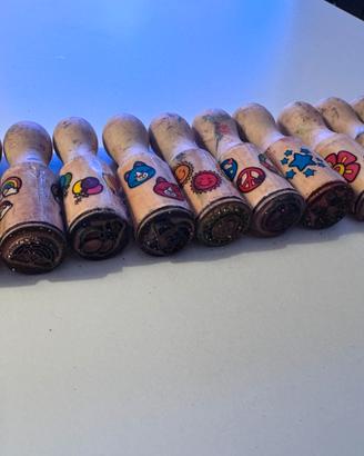 Lotto timbri in legno - circa 30 pezzi